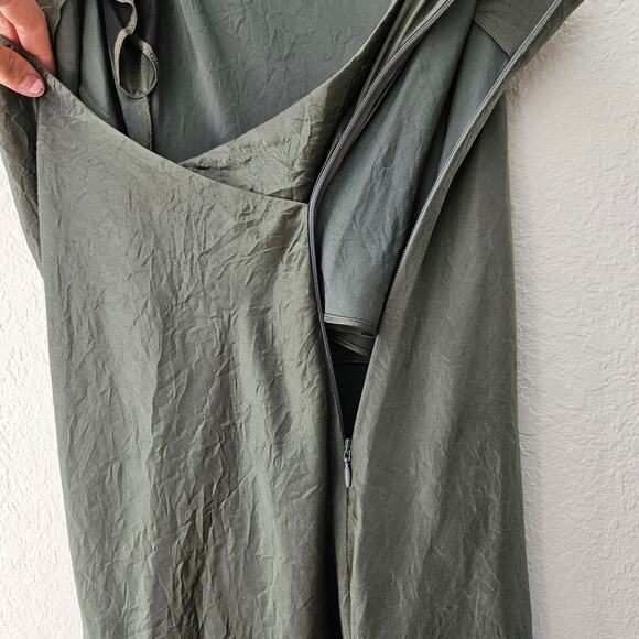 EQUIPMENT Femme Aurore Crinkle Wrap Dress Castor Grey Size 6 NEW - Picture 8 of 13